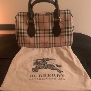Authentic Burberry Handbag Bag Purse Bowler Bag